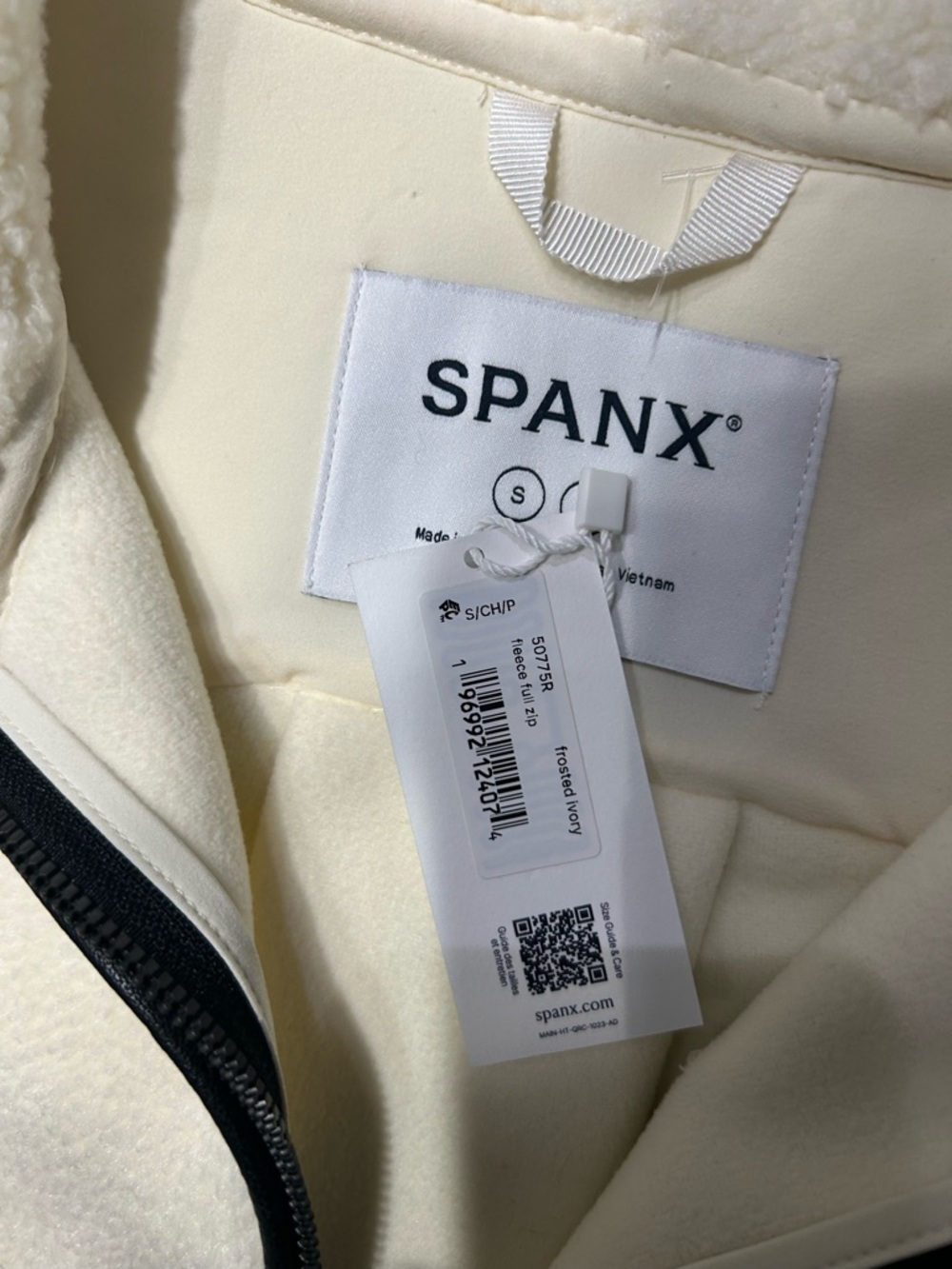 Spanx frosted Ivory full fleece zip. NWT. Various sizes - Picture 6 of 6